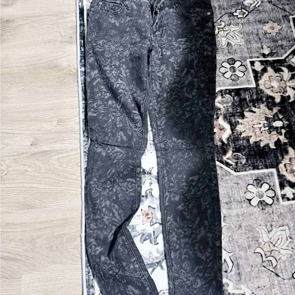 7 for all mankind Floral Patterned Black Jeans